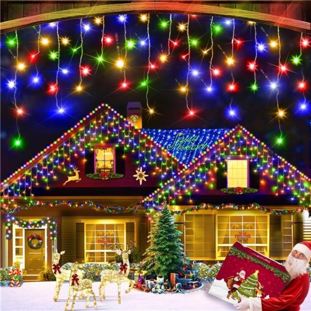 66ft Christmas Lights Decorations Outdoor, 640 LED 8 Modes Curtain